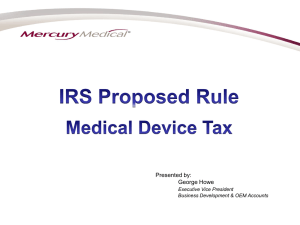 IRS Proposed Rule - Medical Device Tax