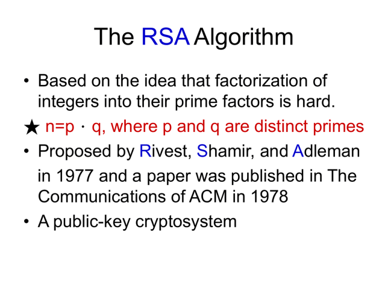 latest research paper on rsa algorithm