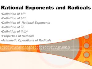 Rational Exponents and Radicals