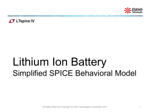 Li-Ion Battery Simplified SPICE Behavioral Model