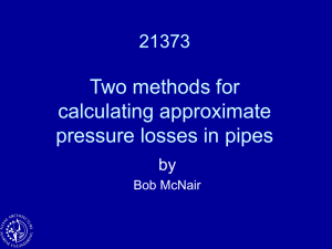 Calculating pressure losses in fuel pipes