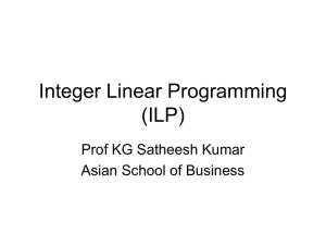 Integer Linear Programming (ILP)