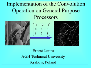 Implementation of convolution Comparison of microprocessors