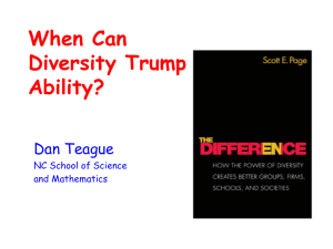 Can Diversity Trump Ability? - North Carolina School of Science and