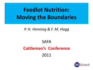 Feedlot Nutrition: Moving the Boundaries