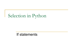 Selection in Python