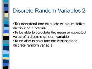 Discrete random variables 2