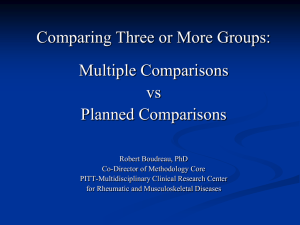 Comparing Three or More Groups