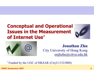 Conceptual and Operational Issues in Measurement of Internet Use