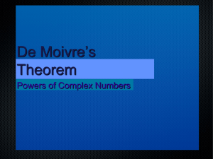 De Moivre`s Theorem