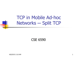 TCP for Mobile Ad Hoc Networks