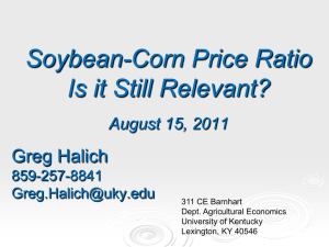 Corn / Soybean Price Ratio - UK College of Agriculture