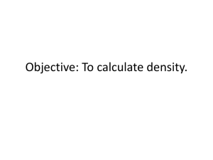 Objective: To calculate density.