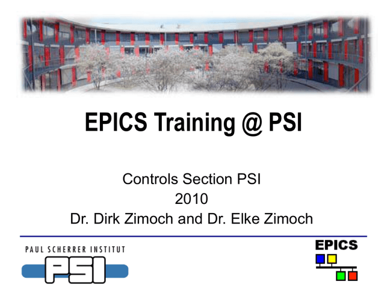 Psi Control Logo EPICS Training at PSI: Control Systems Overview