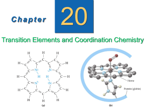 Transition Metals and Coordination Chemistry
