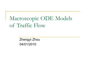 Macroscopic ODE Models of Traffic Flow with Lights