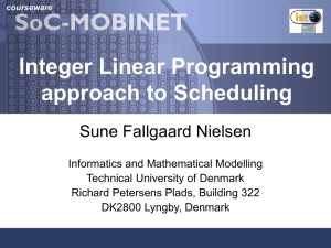 Interger Linear Programming Approach to Scheduling