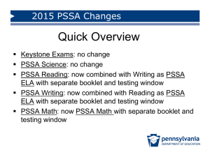 2015 PSSA Changes