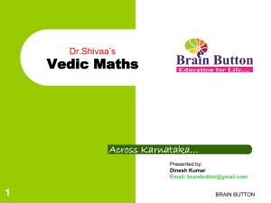 Dr.Shivaa`s Vedic Maths