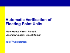 Automatic Verification of Floating Point Units