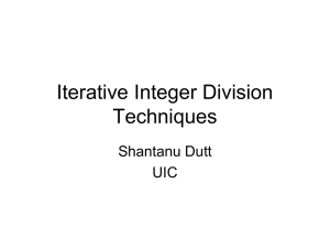 Iterative Integer Division Techniques