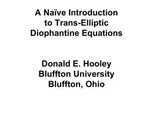 A Naïve Introduction to Trans-Elliptic