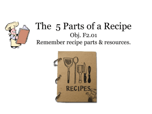 The 5 Parts of a Recipe