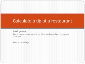 Calculate a tip at a restaurant