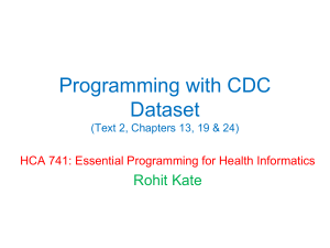 Programming with CDC dataset