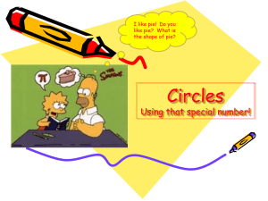 Circle: The set of all points in a plane that are equal distance from