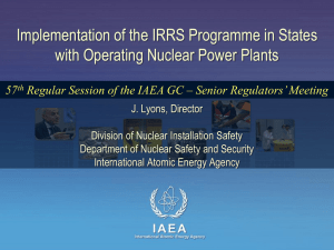 Implementation of the IRRS Programme in States with Operating