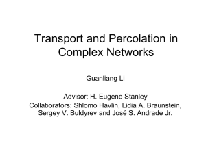 Transport and Percolation in Complex Networks