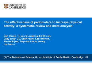 The effectiveness of pedometers to increase physical activity