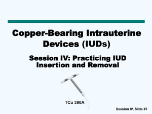 (IUDs) Session IV