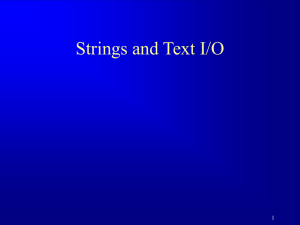 Strings and Text I/O ()