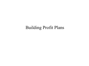 Building Profit Plans - Fisher College of Business
