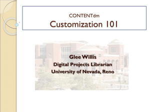 Customization 101 - Digital Collections as University of Nevada, Reno