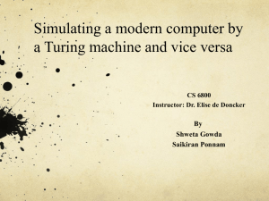 Simulating a modern computer by a Turing machine and vice versa