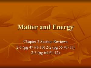 Matter and Energy Ch2 ANSWERS