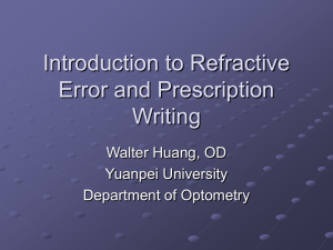 Introduction to Refractive Error and Prescription Writing