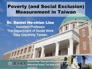 Poverty (and Social Exclusion) Measurement in Taiwan