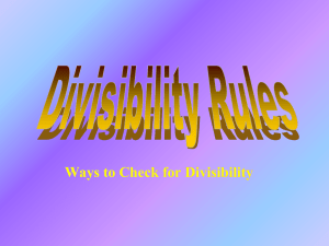 Divisibility Rules - Dalton State College