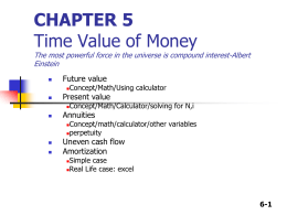 Time Value of Money Formula Sheet