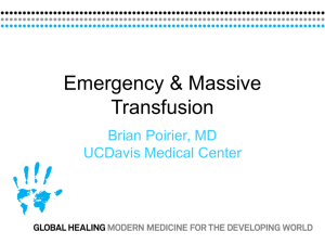 Emergency & Massive Transfusion