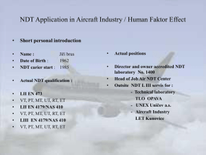 NDT Application in Aircraft Industry / Human Faktor Effect