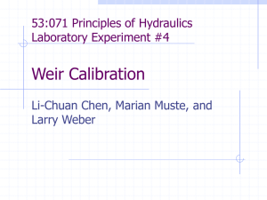 53:071 Principles of Hydraulics Laboratory Experiment #1 Energy