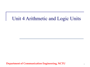 Hardware Project Unit 4 Arithmetic & Logic Units Sau