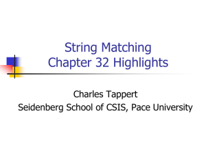 String Matching - Pace University