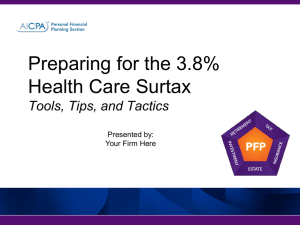 Preparing for the 3.8% Healthcare Surtax