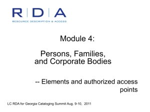 Persons, Families, and Corporate Bodies